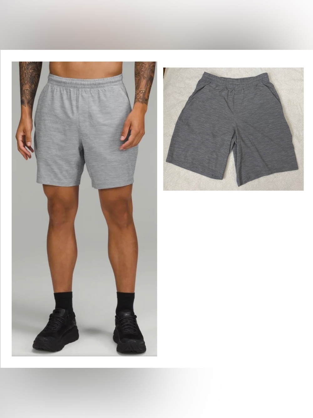 lululemon athletica Men's Heathered Charcoal Athletic Shorts
